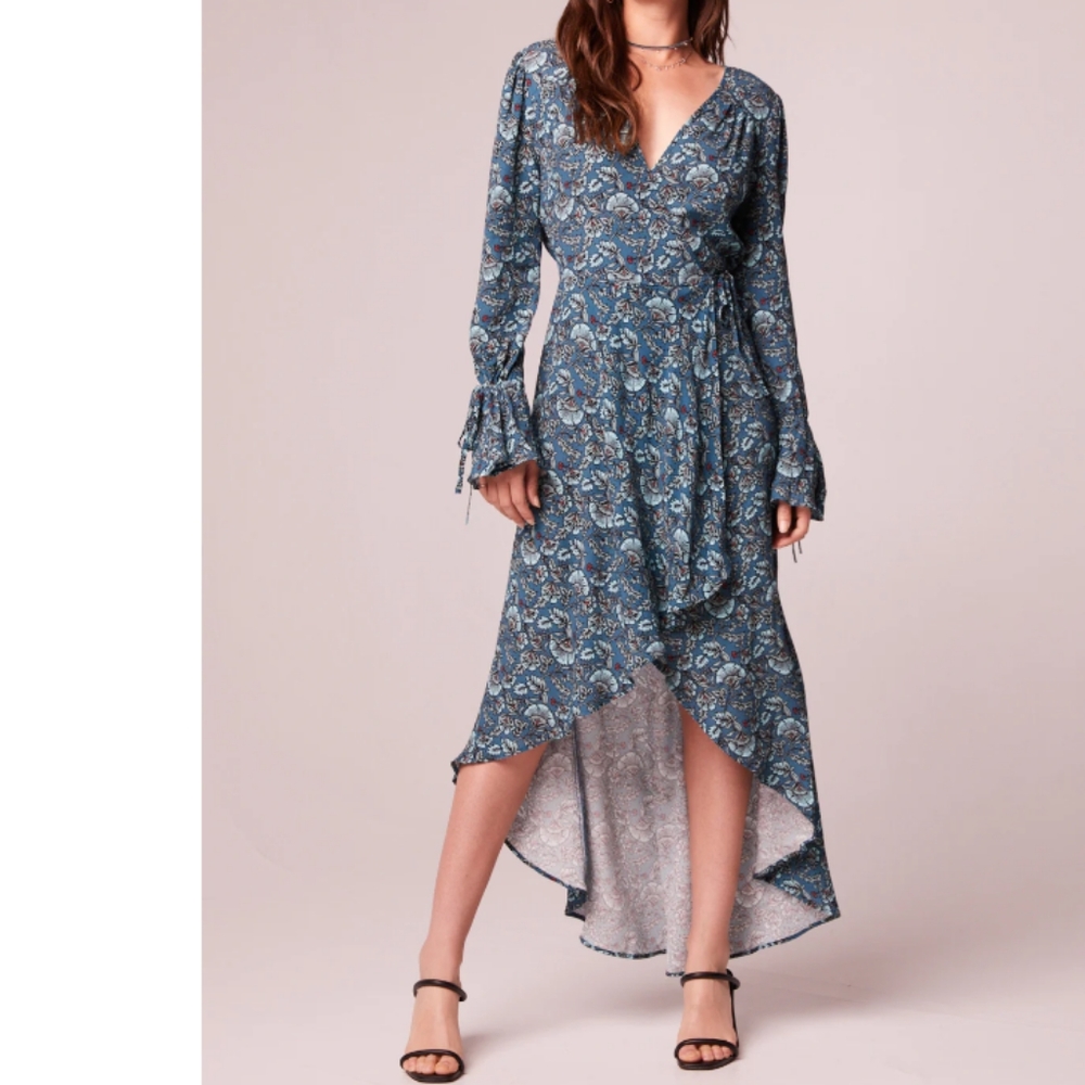 Band of the Free Jewel Dress Teal Floral Hi Low Maxi Dress NWT $119 Small